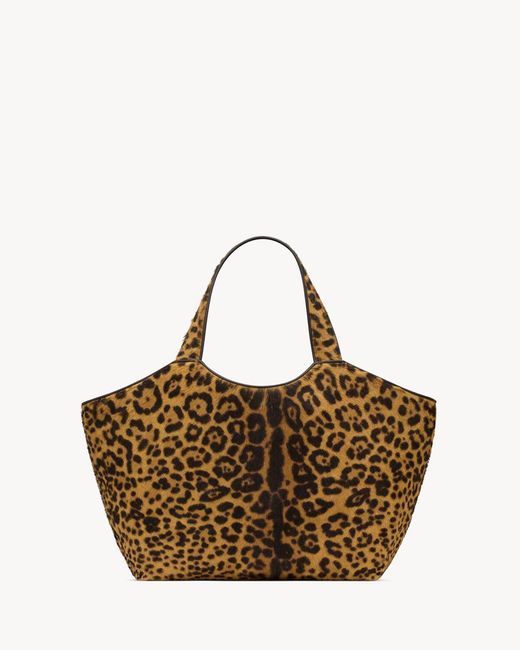 Saint Laurent Brown Animal-Print Tote Bag
