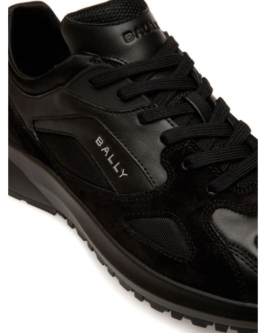 Bally Black Outline Lace-Up Sneakers for men