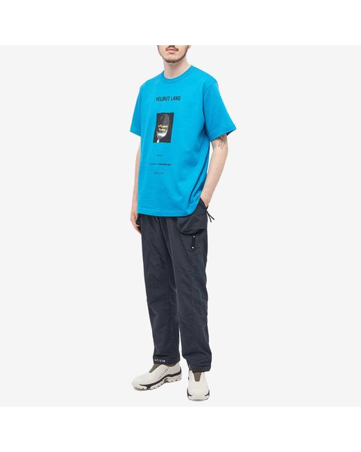 Helmut Lang Blue Photograph-Print Cotton T-Shirt for men