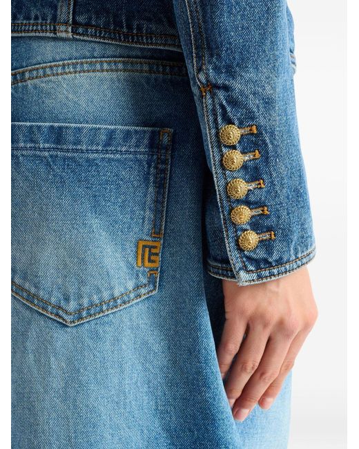 Balmain Blue Denim 2-Button Jacket