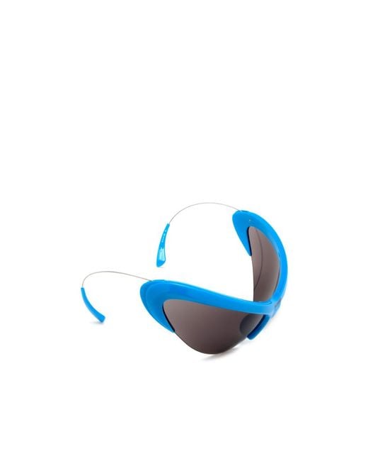 Balenciaga Blue Eyewear Wire Cat Sunglasses for men