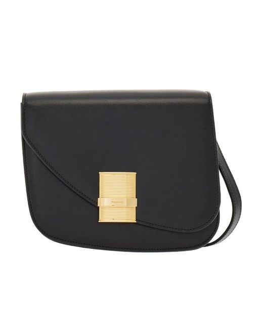 Ferragamo Black Flip Shoulder Bag