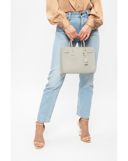 Saint Laurent White Sac De Jour Tote Bag