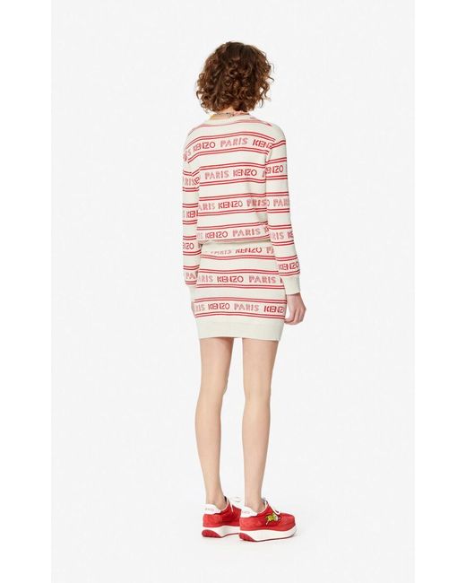 KENZO Red Paris Logo Motif Skirt