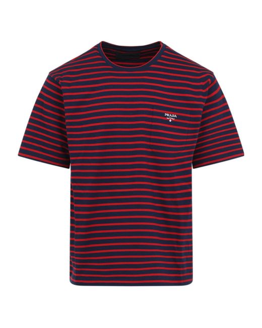 Prada Red Cotton T-Shirt for men
