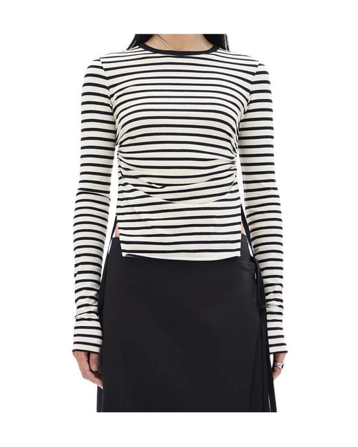 Ann Demeulemeester Black Oke Wrinkled Cropped Long Sleeve Top