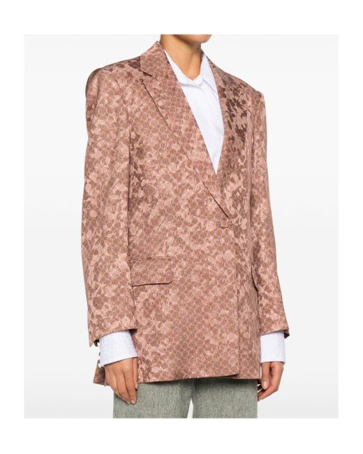 Dries Van Noten Pink Long-Sleeved Suit Jacket