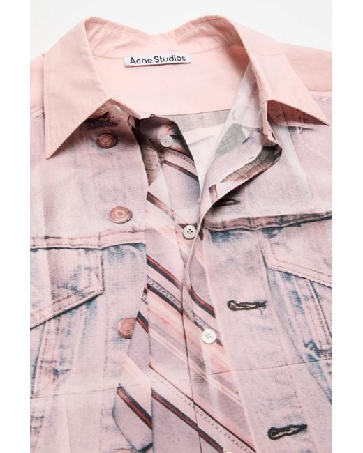 Acne Pink Printed Button-Up Shirt for men