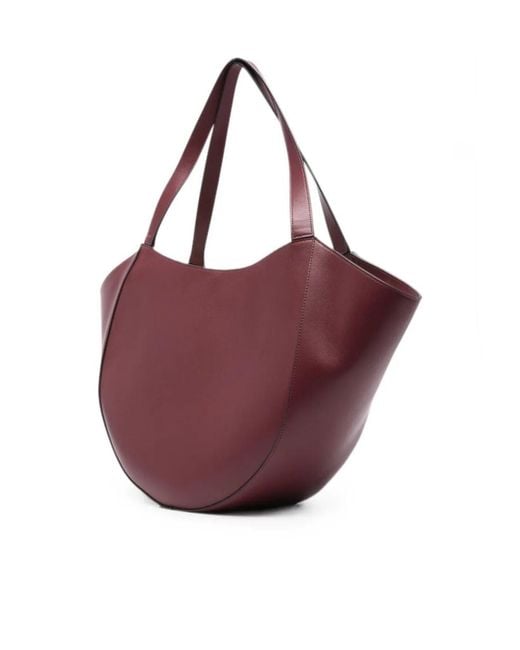 Wandler Purple Asymmetric Leather Tote Bag