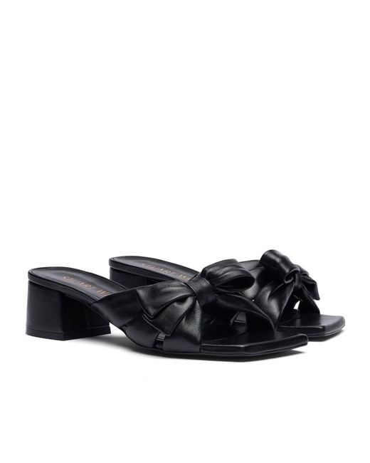 Stuart Weitzman Black Sofia Bow-Tie High-Heeled Sandals