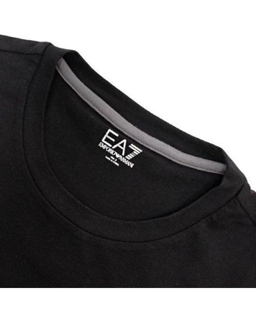 EA7 Black Logo Round-Neck T-Shirt for men