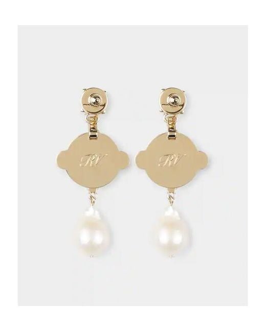 Roger Vivier White Disco Earrings