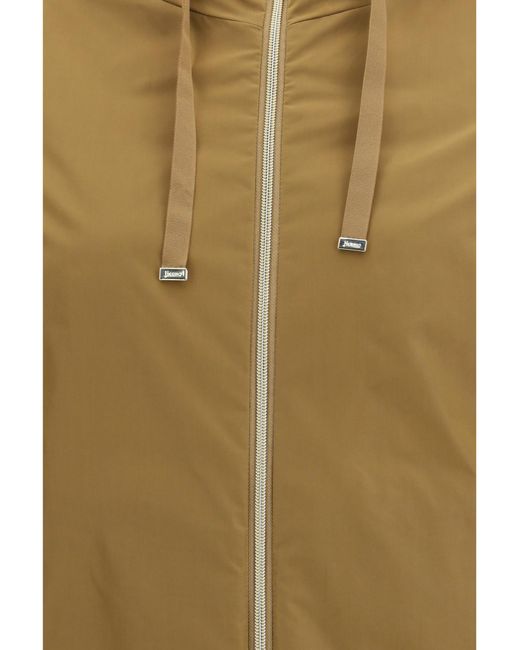 Herno Natural Zip-Up Reversible Hooded Coat