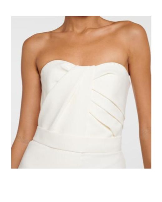 Safiyaa White Bridal Remi Draped Jumpsuit