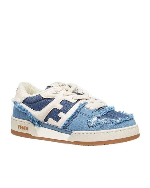 Fendi Blue Match Low-Top Sneakers