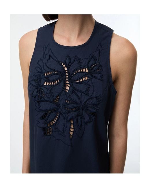 iBlues Blue Embroidered Top