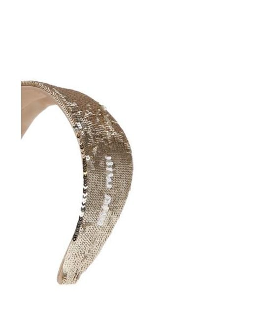 Miu Miu Metallic Sequin-Embellished Wide Headband