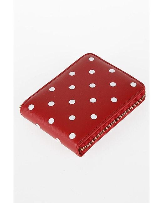 Comme des Garçons Red Comme Des Garçons Wallet Dot Printed Zip-Around Wallet for men