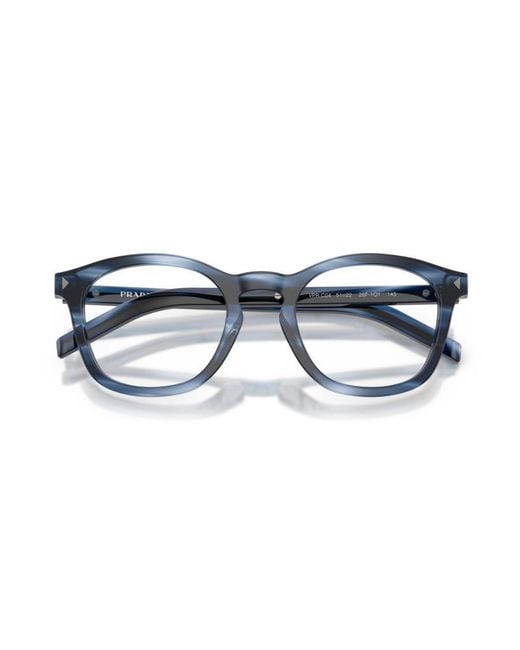 Prada White Eyewear Oval Frame Glasses for men