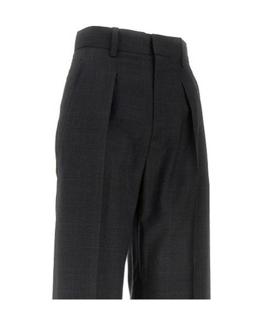Isabel Marant Black Straight Leg Pleated Trousers