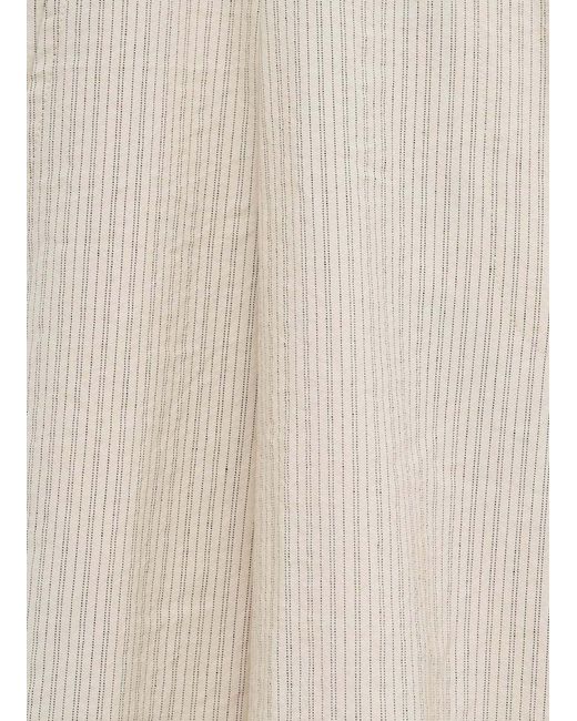 Dries Van Noten White Striped Casual Pants