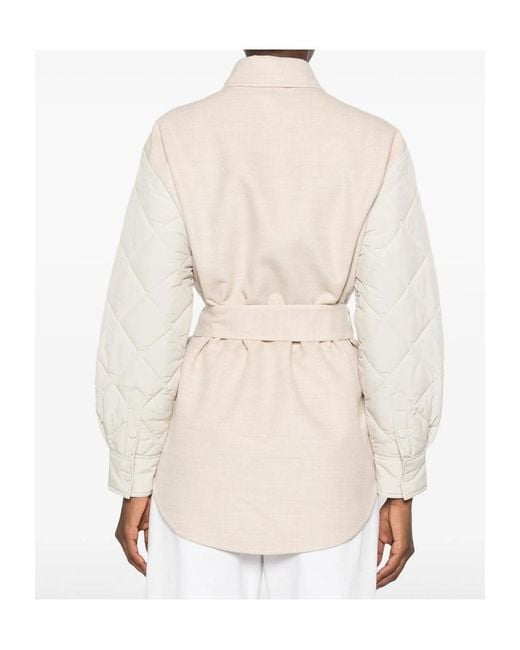 Fabiana Filippi White Quilted Belted Casual Jacket
