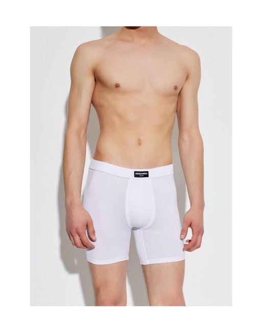 DSquared² White Logo Briefs for men