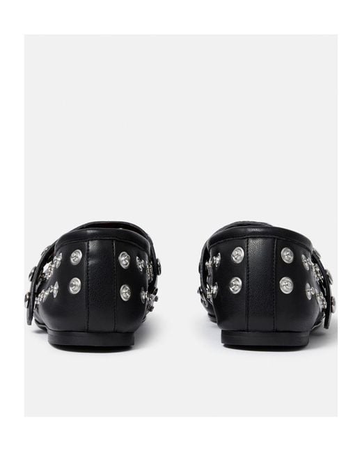 Stella McCartney Black Embellished Round Toe Ballerinas