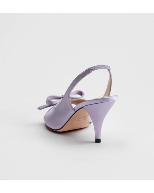Dior White Bow Heeled Slingback Sandal