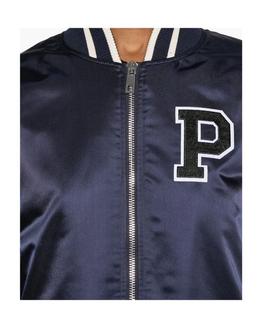 P.A.R.O.S.H. Blue Logo-Patch Bomber Jacket