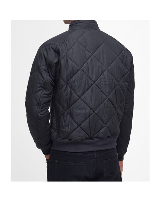 Barbour Blue Diamond-Quilted Cropped Jacket for men
