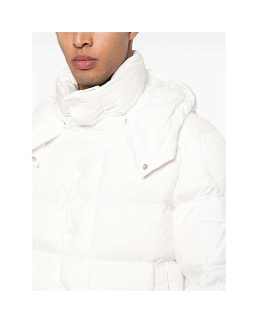 Moncler White Long-Sleeved Down Jacket for men