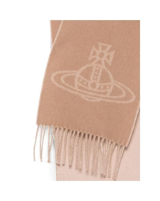 Vivienne Westwood White Tasseled Scarf