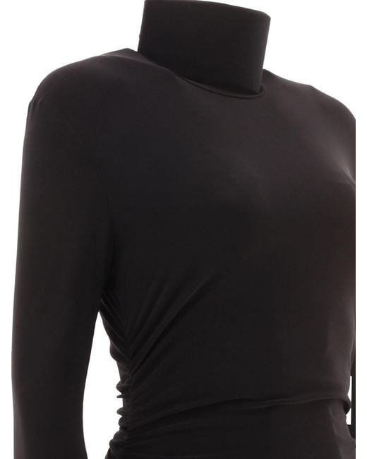Norma Kamali Black Turtleneck Pickleball Dress