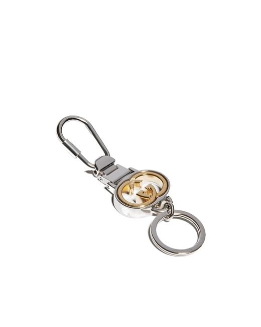 Gucci White Interlocking G Key Chain for men