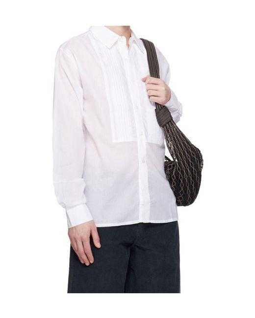 GIMAGUAS White Alfred Pintucked Oversized Shirt