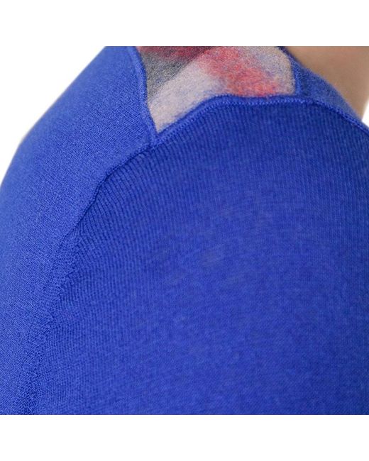 Burberry Blue Round-Necked Wool Sweater for men