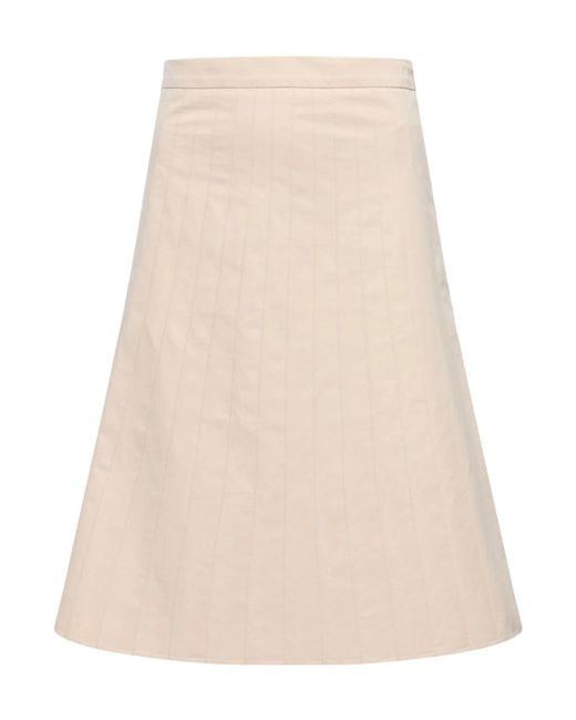 MM6 by Maison Margiela Natural Pleated Poplin Skirt