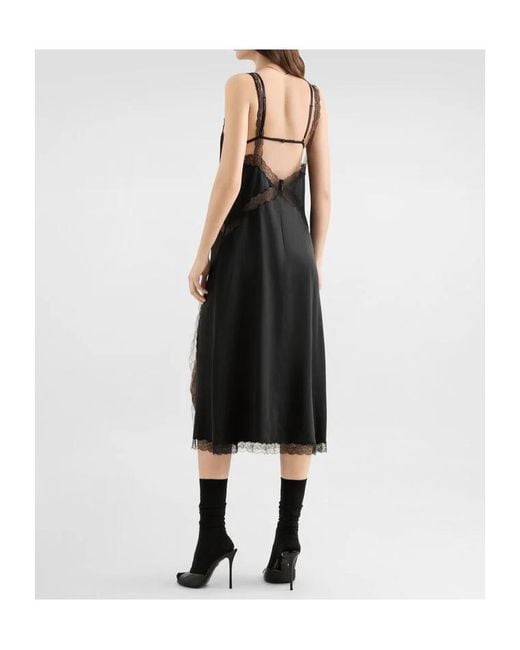 Dolce & Gabbana Black Lace-Trim Slip Dress