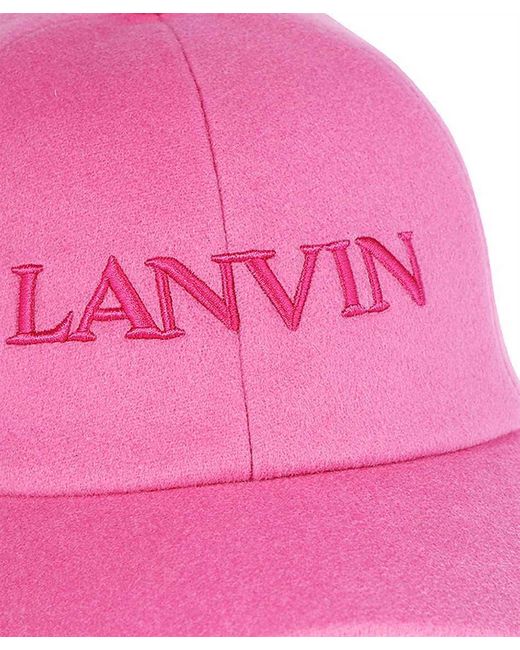 Lanvin Pink Logo Embroidered Hat