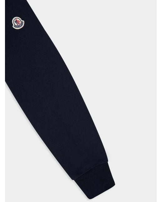 Moncler Blue Zip-Up Cropped Bomber Jacket