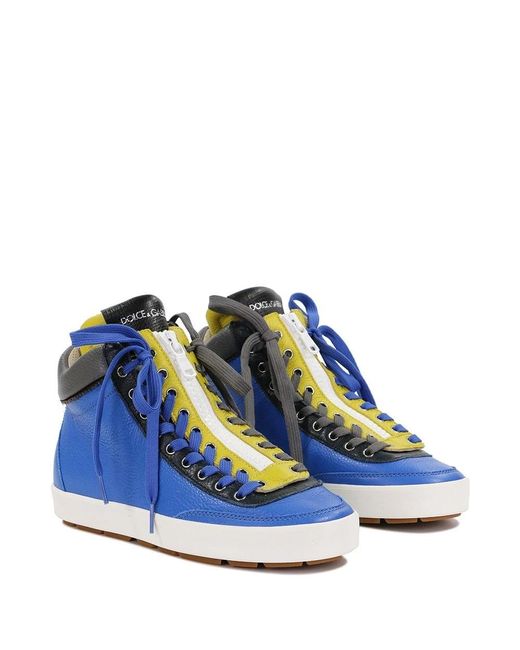 Dolce & Gabbana Blue Strap-Up Casual Sneakers for men