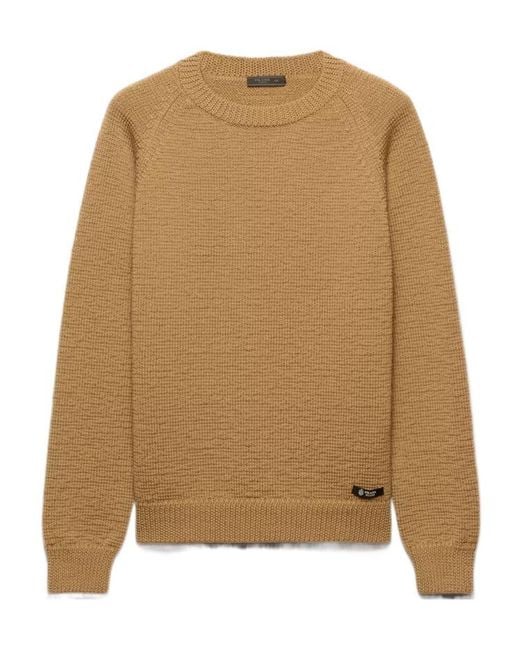 Prada Brown Long-Sleeved Crewneck Jumper for men