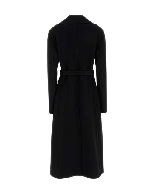 Jil Sander Black Belted-Wool Coat