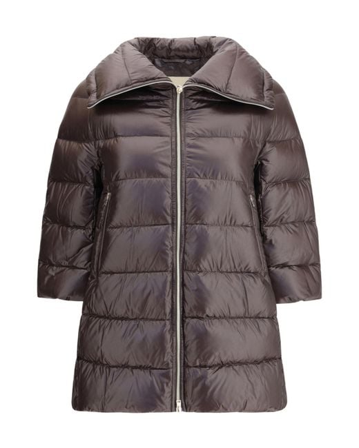 Herno Brown Cleofe Cropped-Sleeve Down Jacket