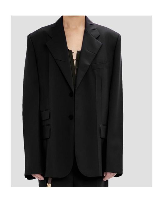 Victoria Beckham Black Single-Breasted Blazer