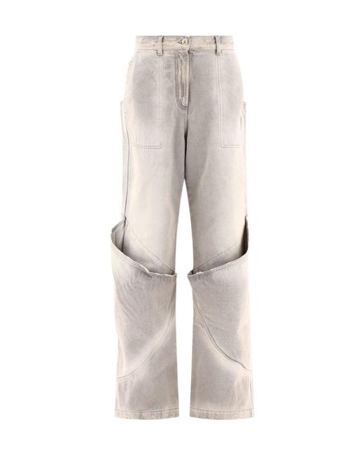 The Attico Gray The High-Waist Distressed Effect Jeans