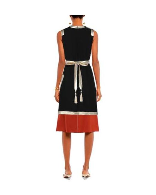 Max Mara Gray Color-Block Sleeveless Dress
