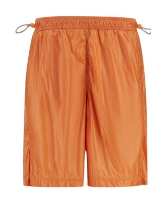 Herno Orange Laminar Shiny Nylon Bermuda Shorts for men