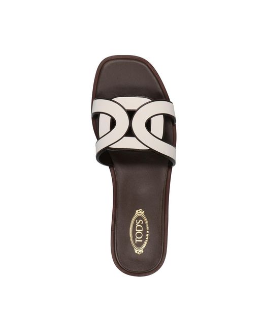 Tod's White Chain Slip-On Sandals